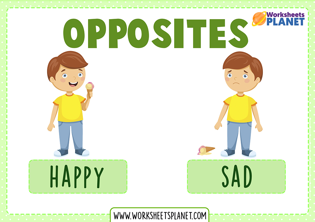 Opposite Flashcards For Kids