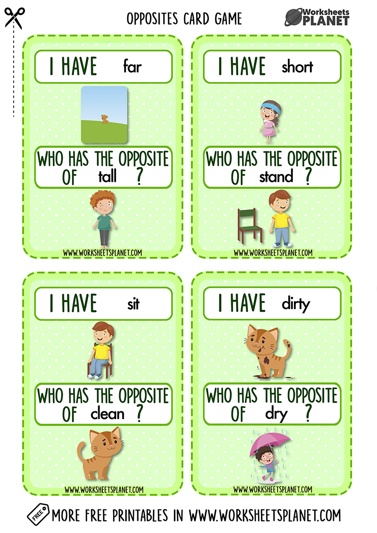 Opposite Words Card Game