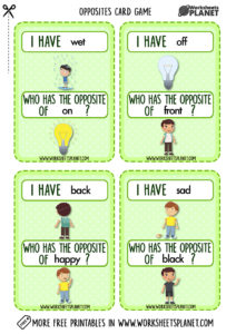 Opposites I Have Who Has