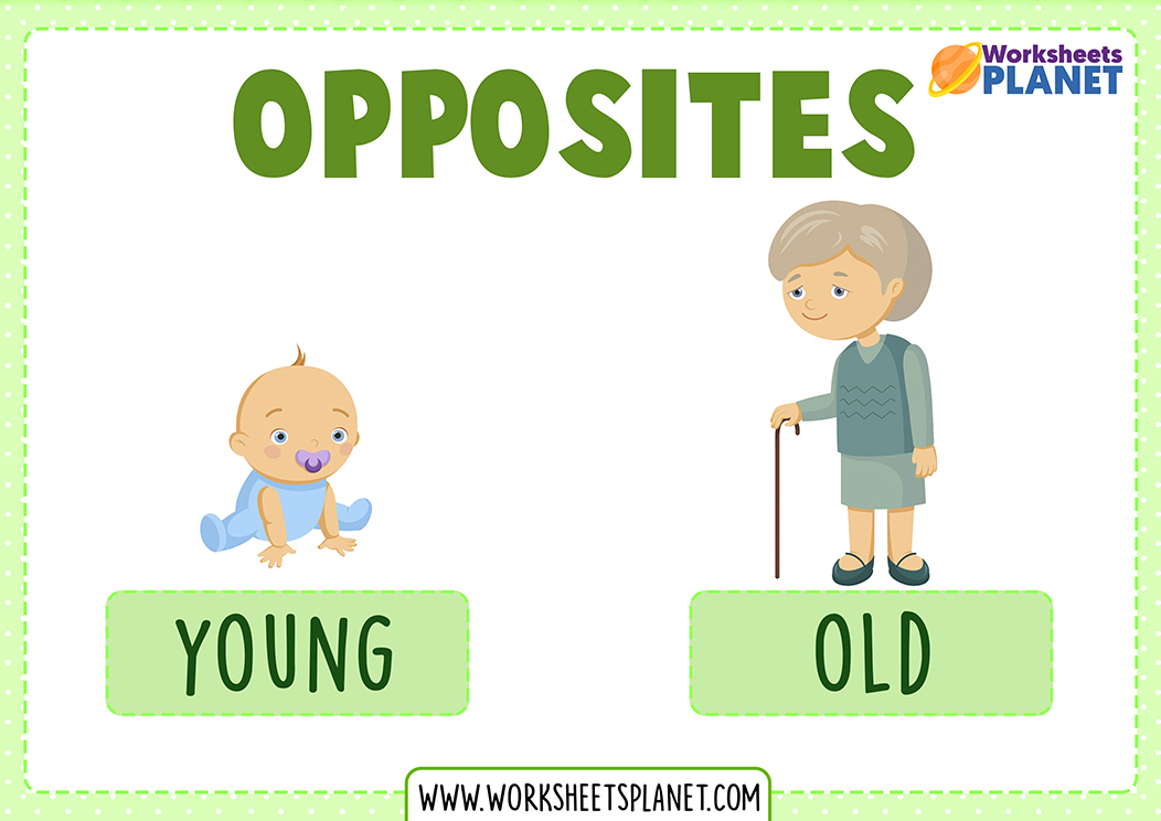 Opposites Flashcards For Kids