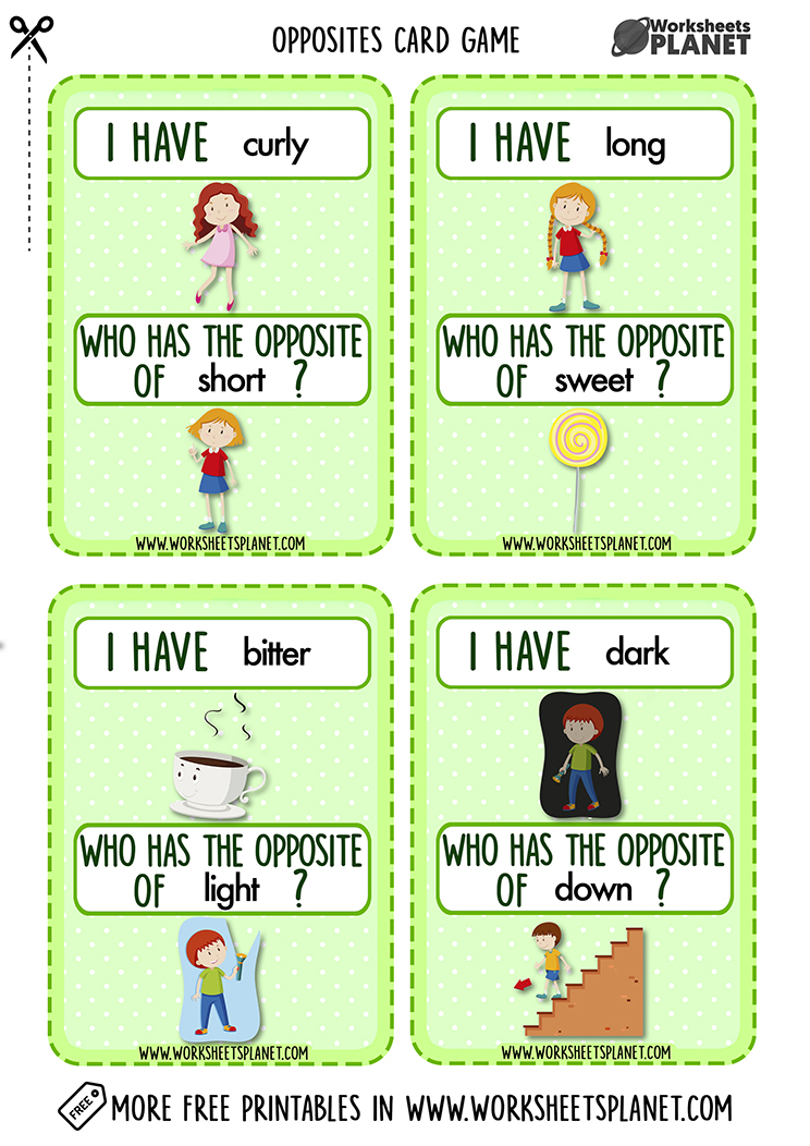 Opposites Game Cards