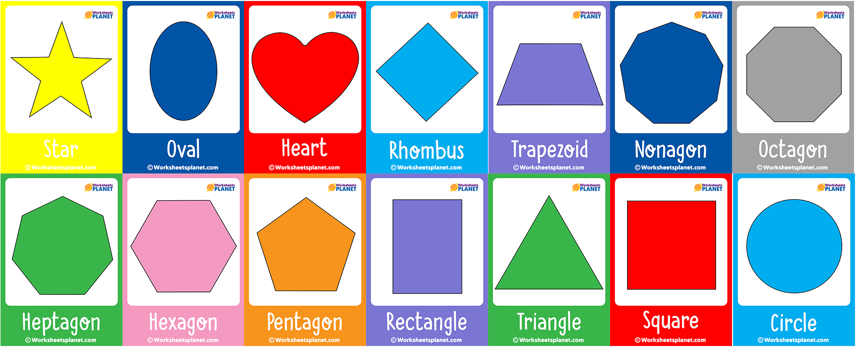 Shapes Flash Cards ONLINE + Printable