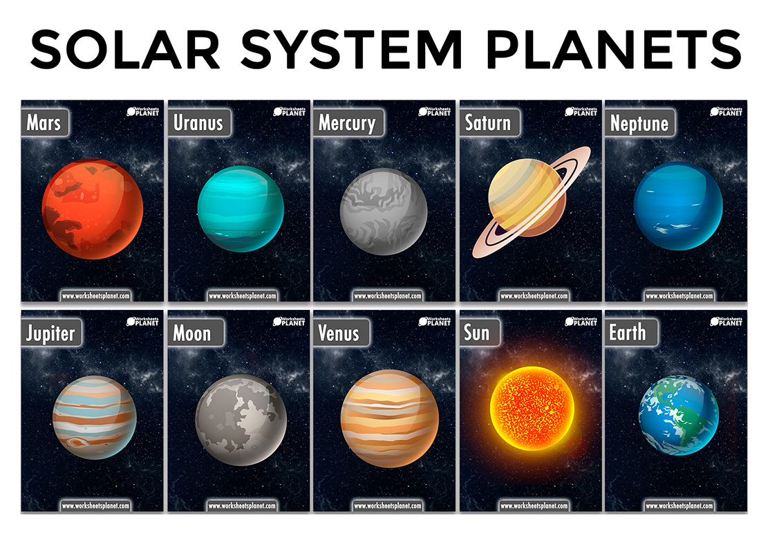 solar system fact cards