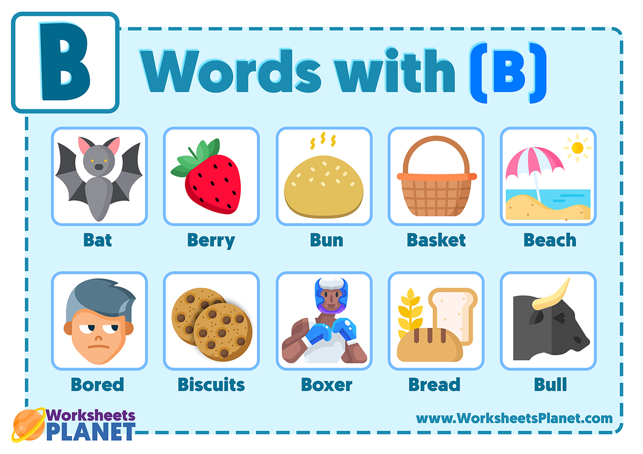 Words that start with Letter B  Vocabulary List of words with B