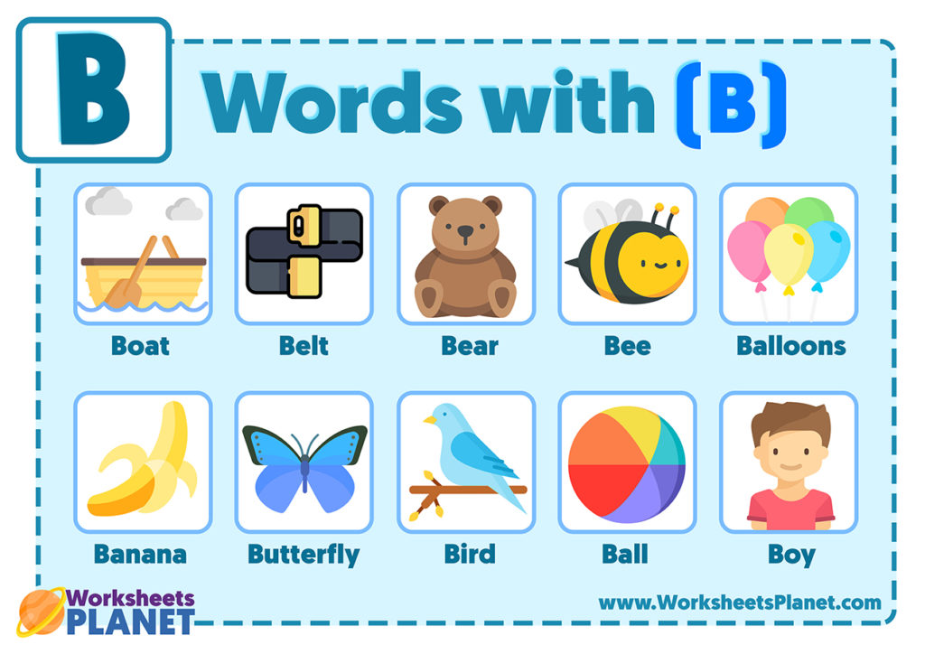 Words that start with letter b vocabulary list of words with b