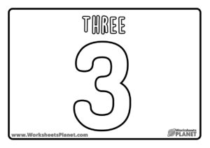 Number 3 For Coloring