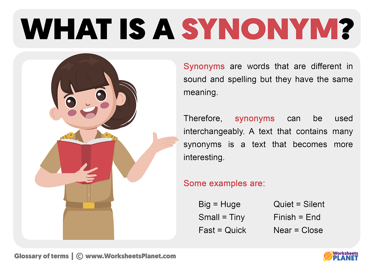What is a Synonym Synonym Definition Meaning. www.worksheetsplanet.com. 
