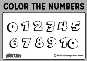 Coloring Numbers From 0 To 10