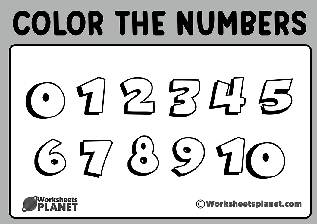 Coloring Numbers From 0 To 10