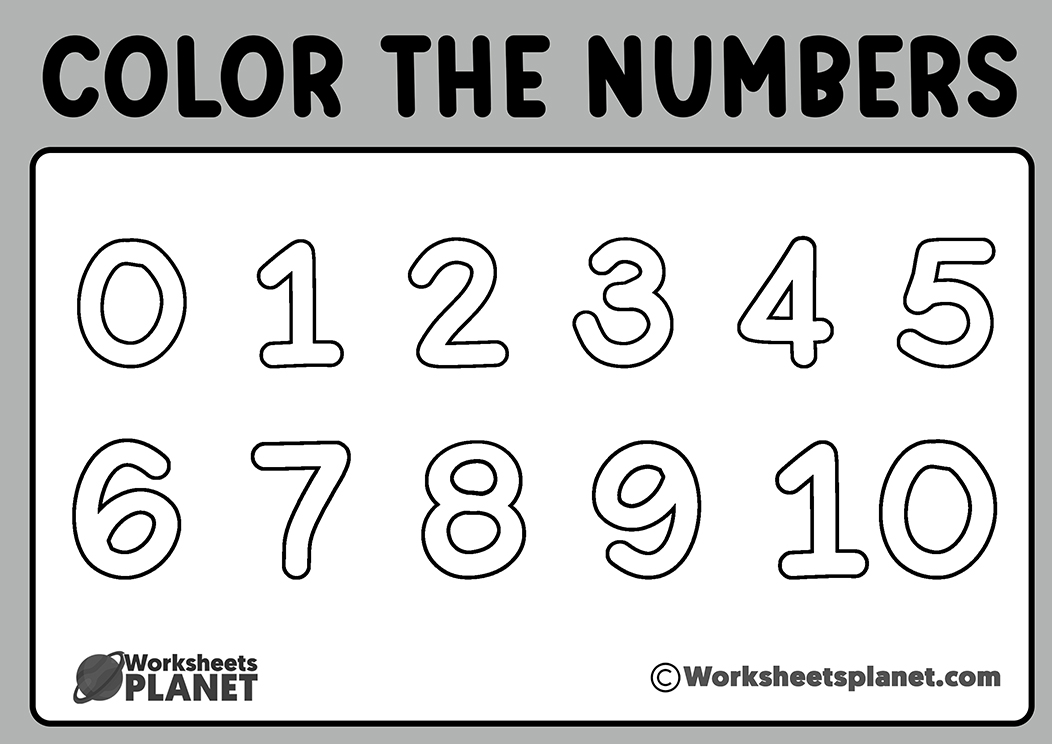 Coloring Numbers From 1 To 10