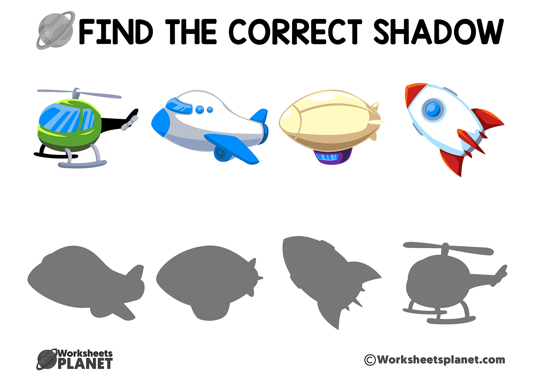 Shadow Matching Worksheet