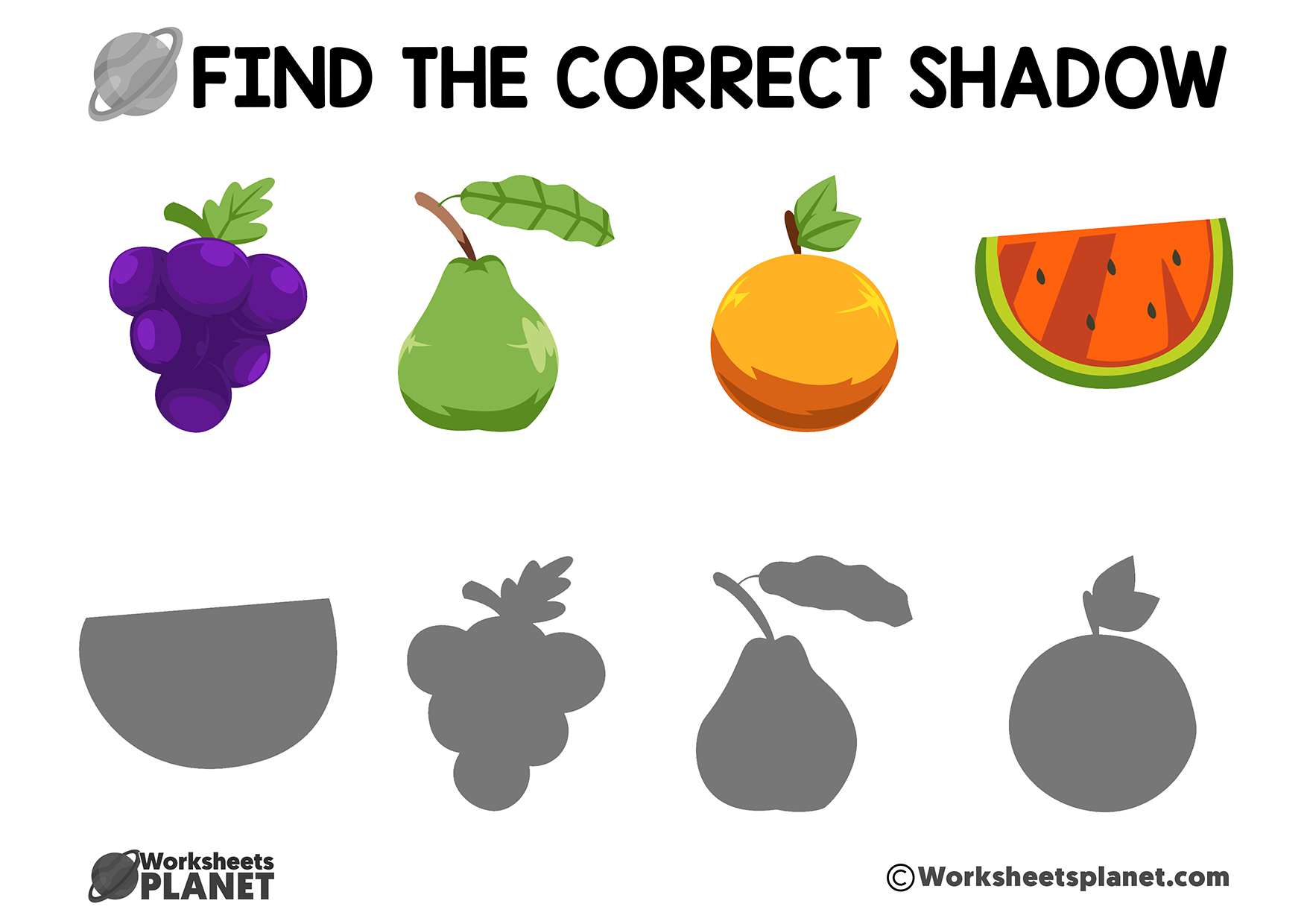 Shadow Matching Worksheets