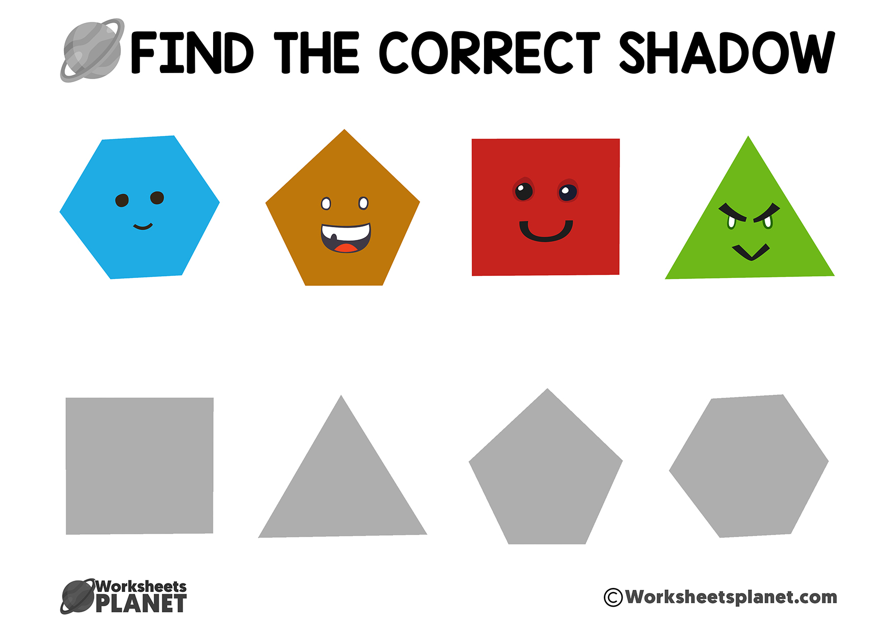 Shadow Worksheets For Children