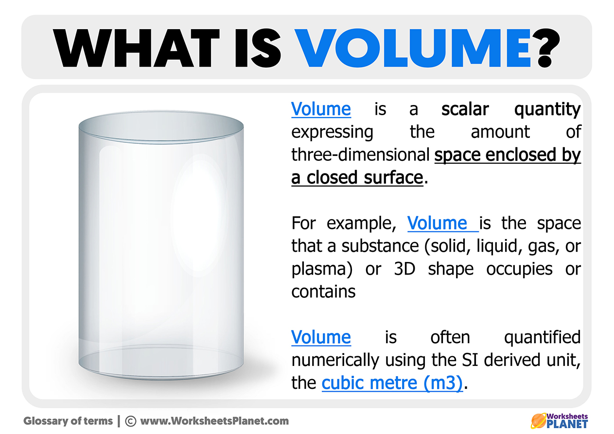 What is Volume How to calculate Volume - Worksheets Planet