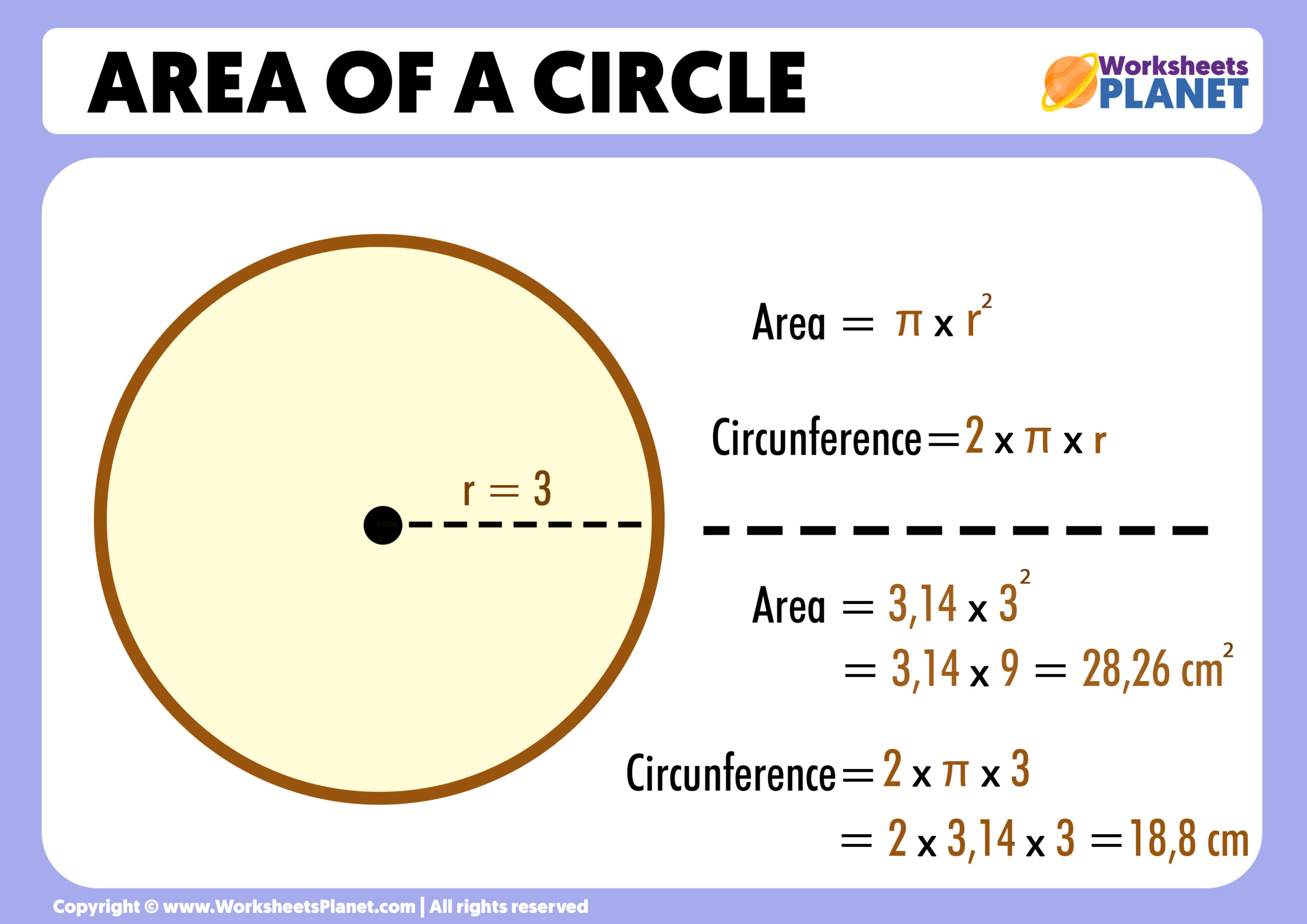Cuál es el área de la circunferencia