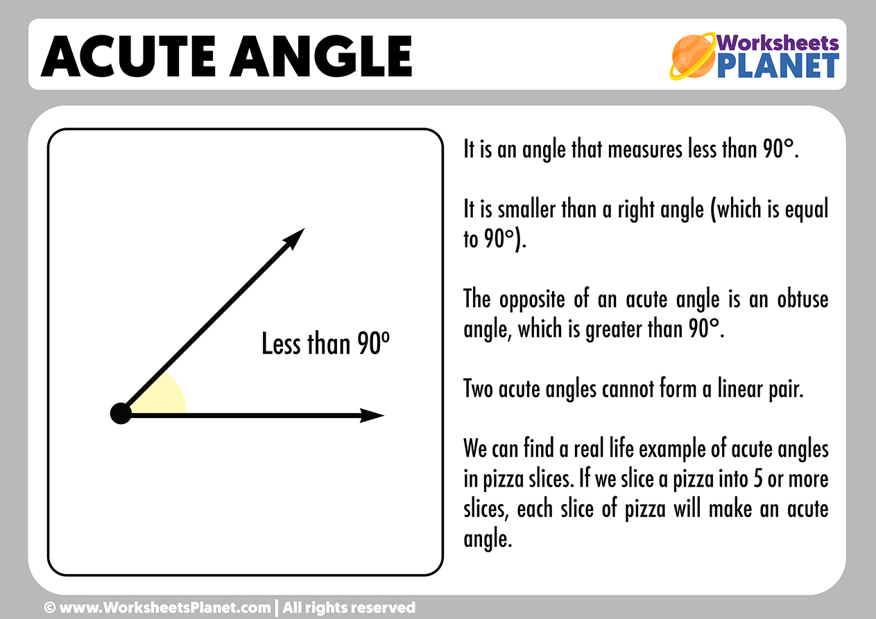Acute Angle  Definition and Example of Acute Angle