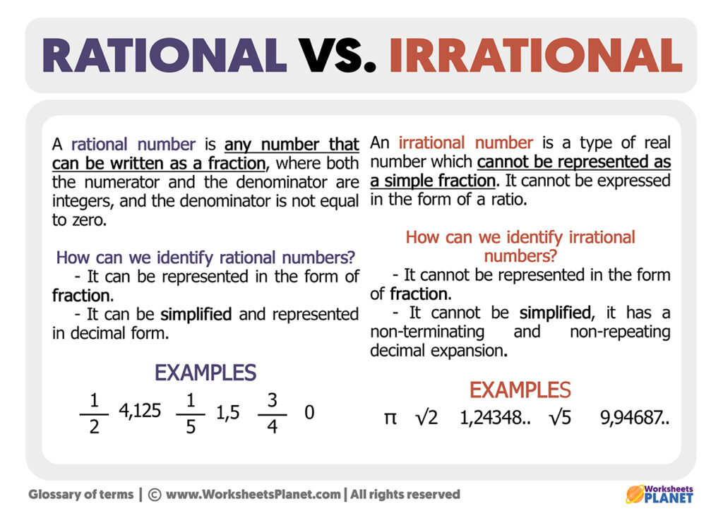 define rational and irrational number with example