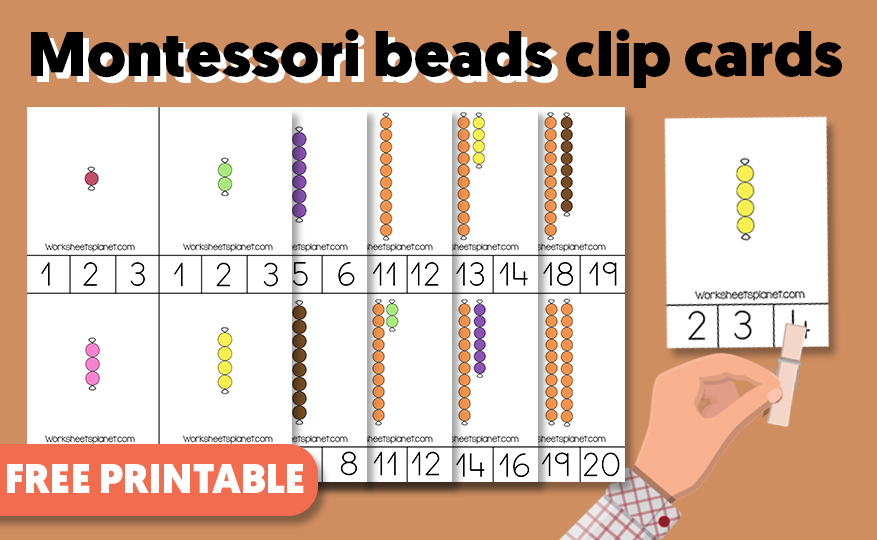 Montessori Beads Clip Cards