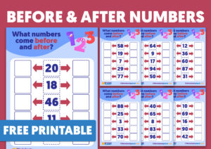 Before And After Numbers Activities