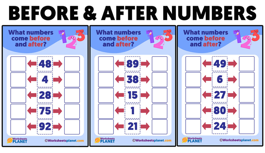 Before And After Worksheets