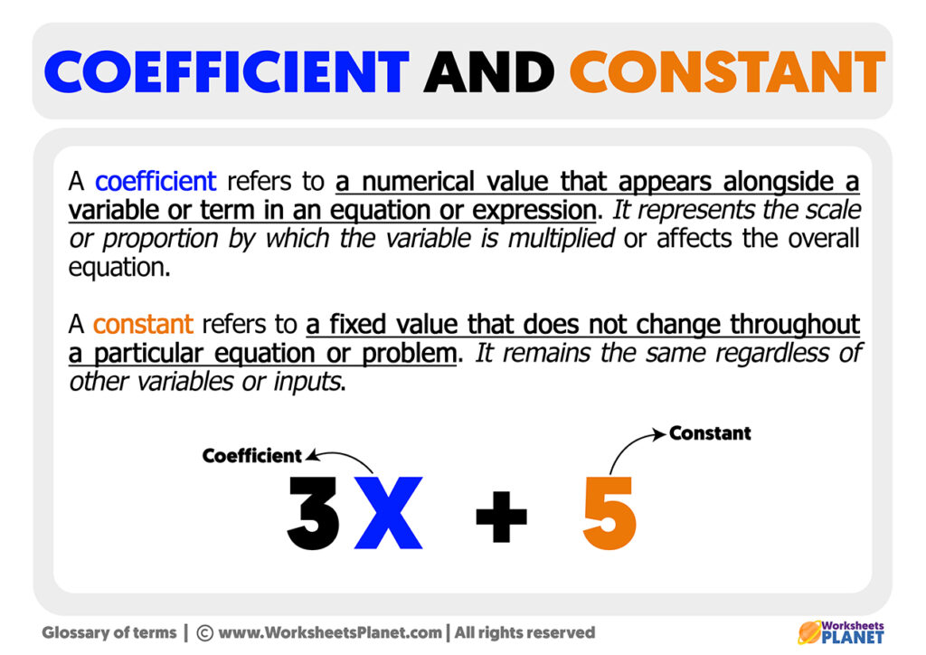 Coefficient and constant what are coefficient and constant 