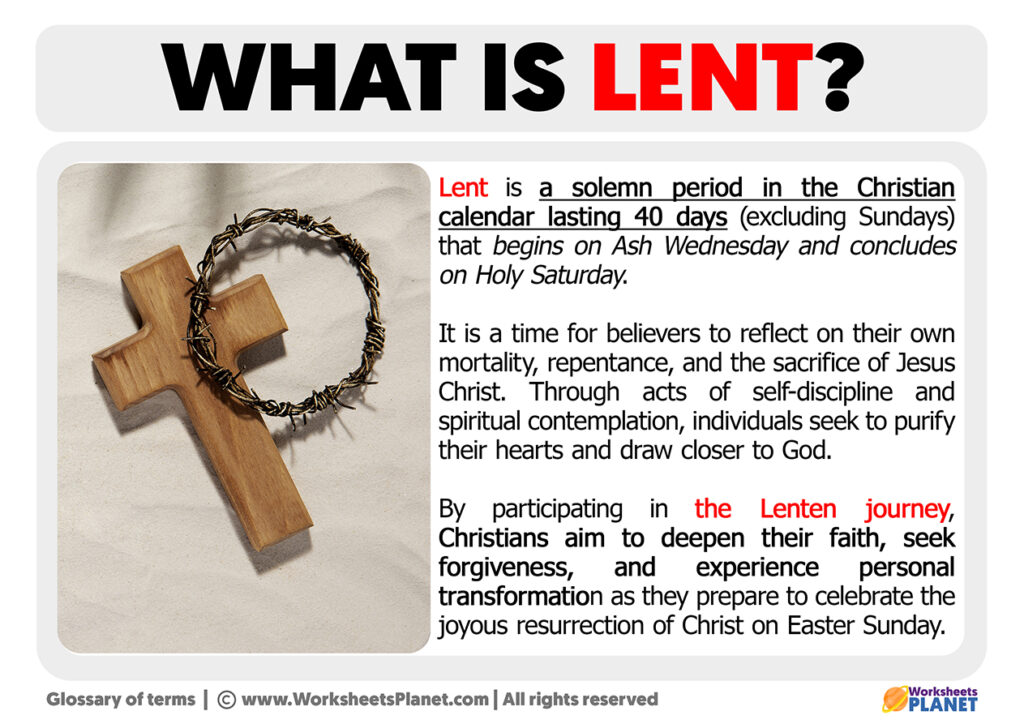 What is lent definition of lent