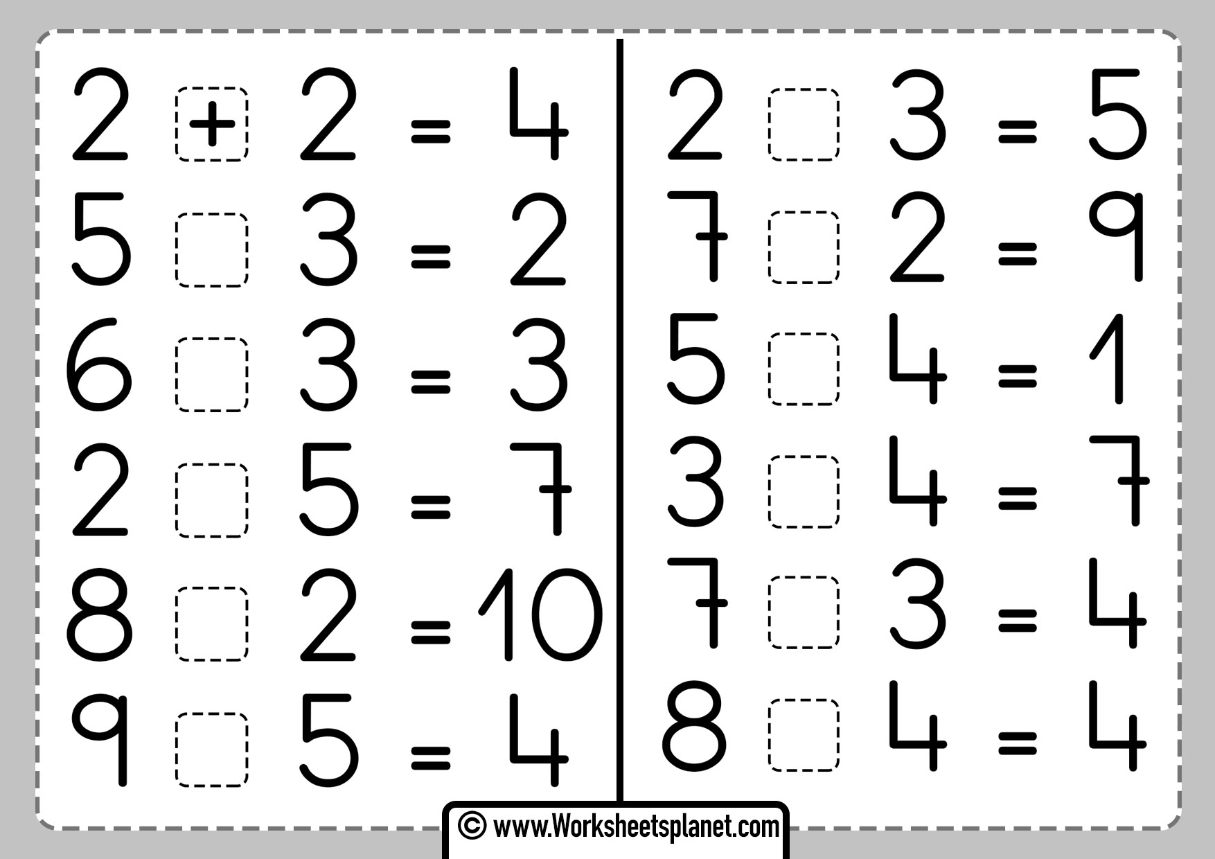 Addition And Subtraction Excercises