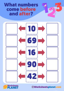 Before And After Numbers Worksheets