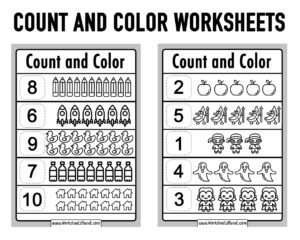 Count And Color Worksheets For Kids