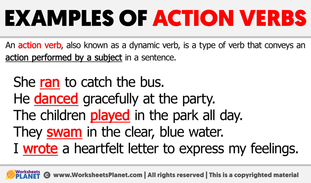 present action verbs examples