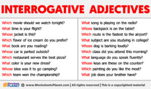 Interrogative Adjectives Examples