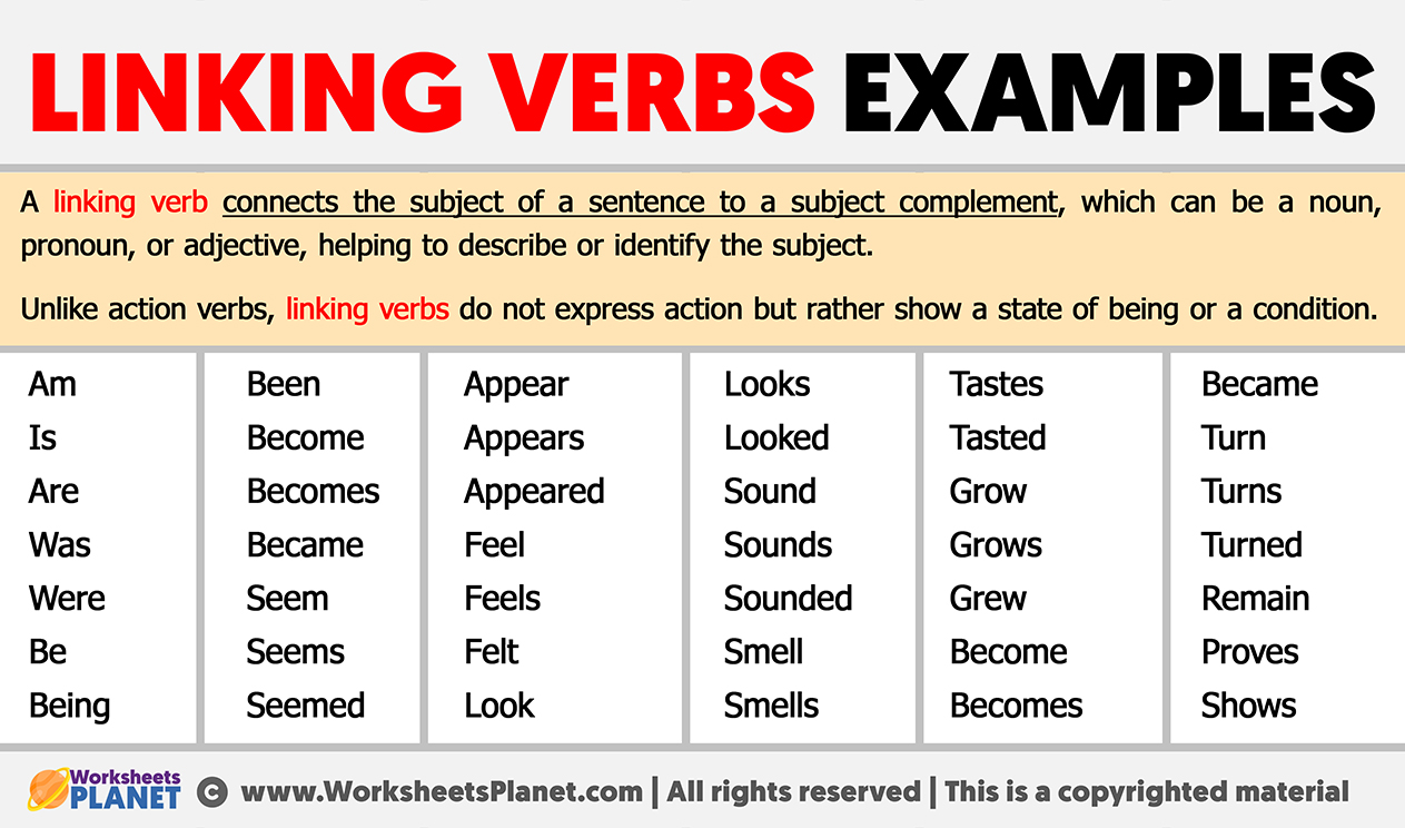 Linking Verbs Examples
