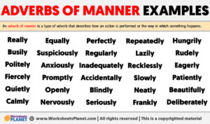 Adverbs Of Manner Examples