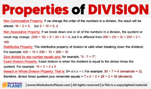 Properties Of Division