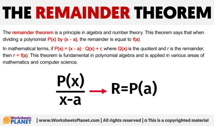 Remainder Mathmod Remainder Theorem | Formula + Definition