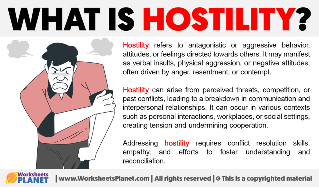What is hostility definition of hostility