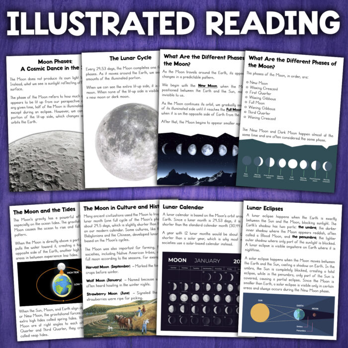 Moon Phases Reading Comprehension Passage