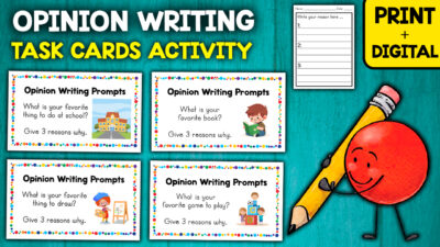 Opinion Writing Prompts for 1st & 2nd Grade