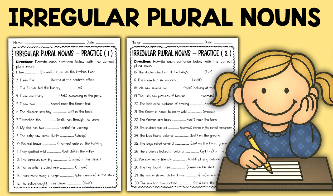 Irregular Plural Nouns Worksheet