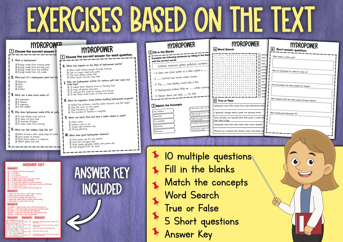 Hydropower activity worksheet preview page