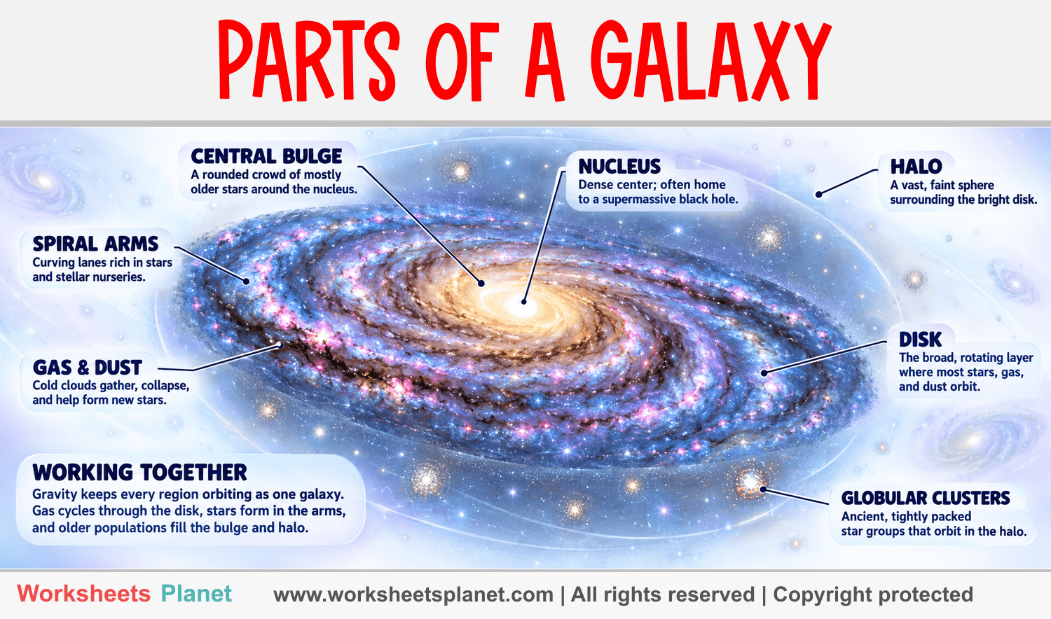 Parts of a Galaxy Infographic about Parts of a Galaxy